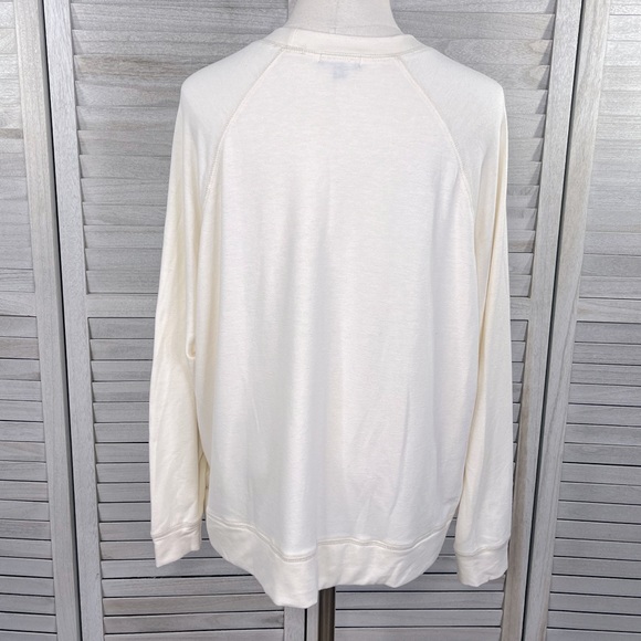 ORIGINALITY Crewneck Sweatshirt Lightweight Cream w Cheetah Lips-Medium - Picture 2 of 2